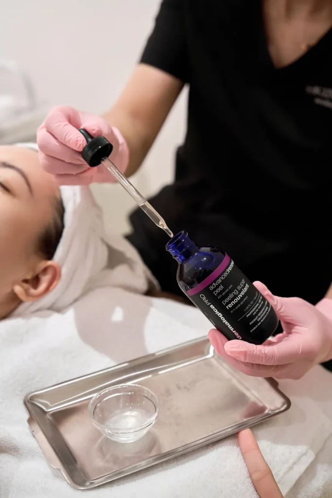 The serum preparation step in a Signature Bespoke Facial, selected according to each client's skin condition.